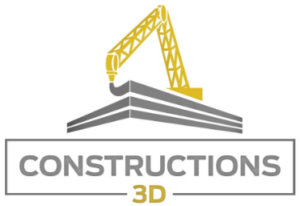 Logo Construction 3D fond blanc